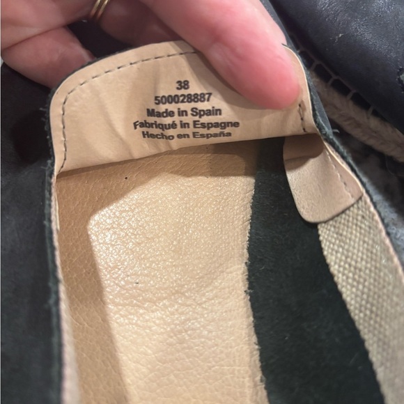 Free People Black Leather Espadrille Slip-On Shoes, 38(7.5) - Picture 8 of 8